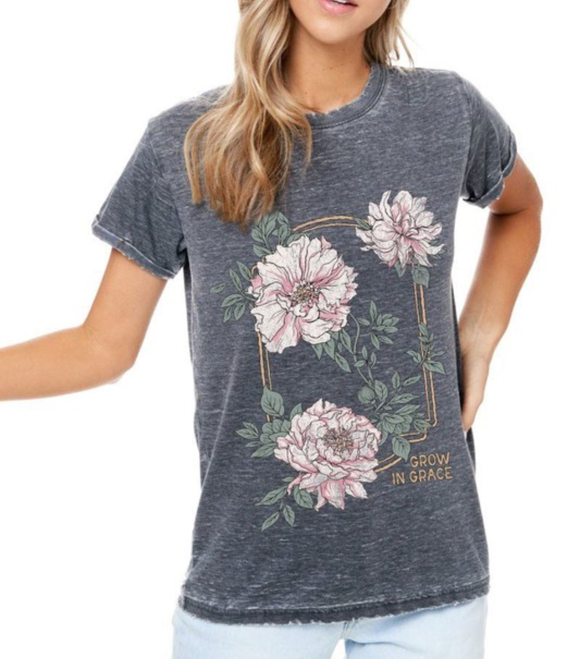 Grow in Grace Burn out Graphic Tee
