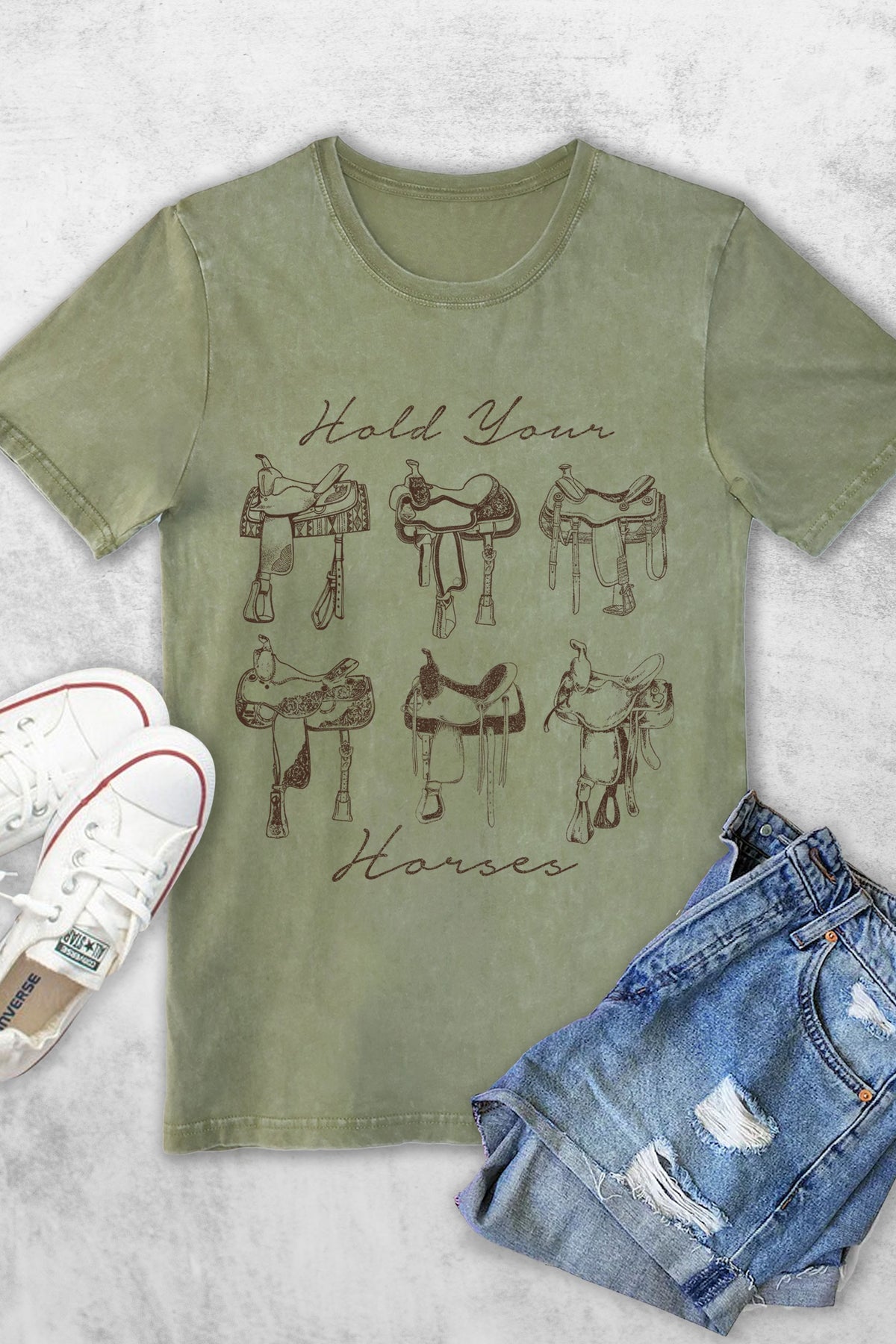 Sage Hold Your Horses Vintage Tshirt