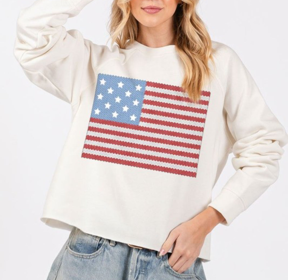 American Flag Graphic Sweatshirt