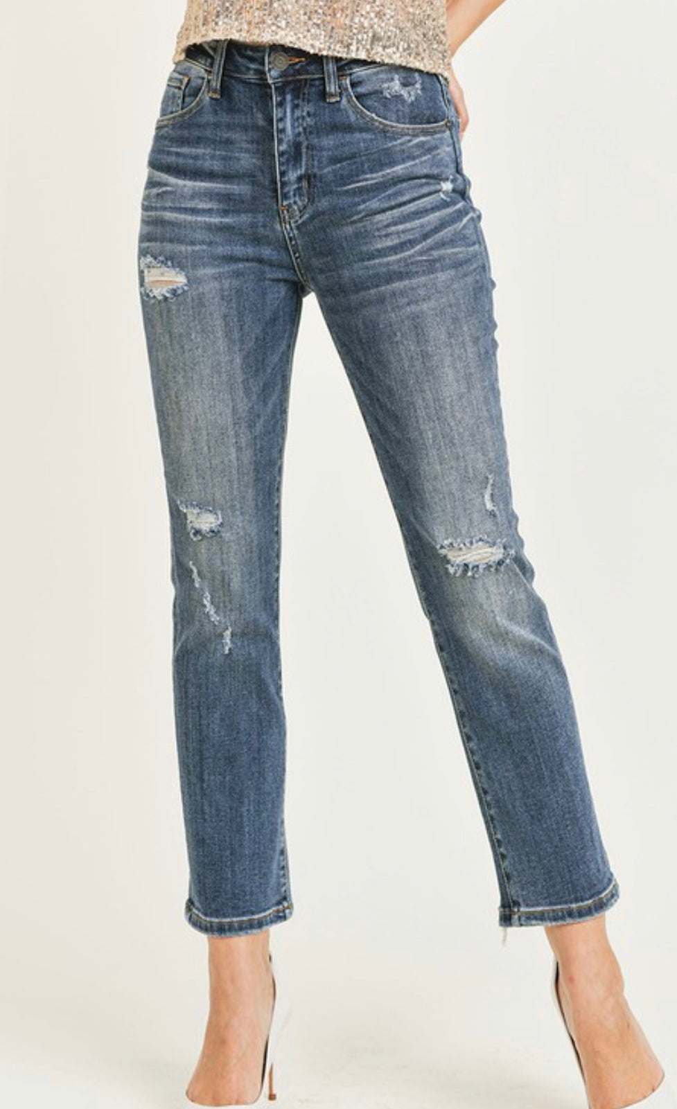 Sale! Risen Vintage Dark Wash Straight Leg Jean