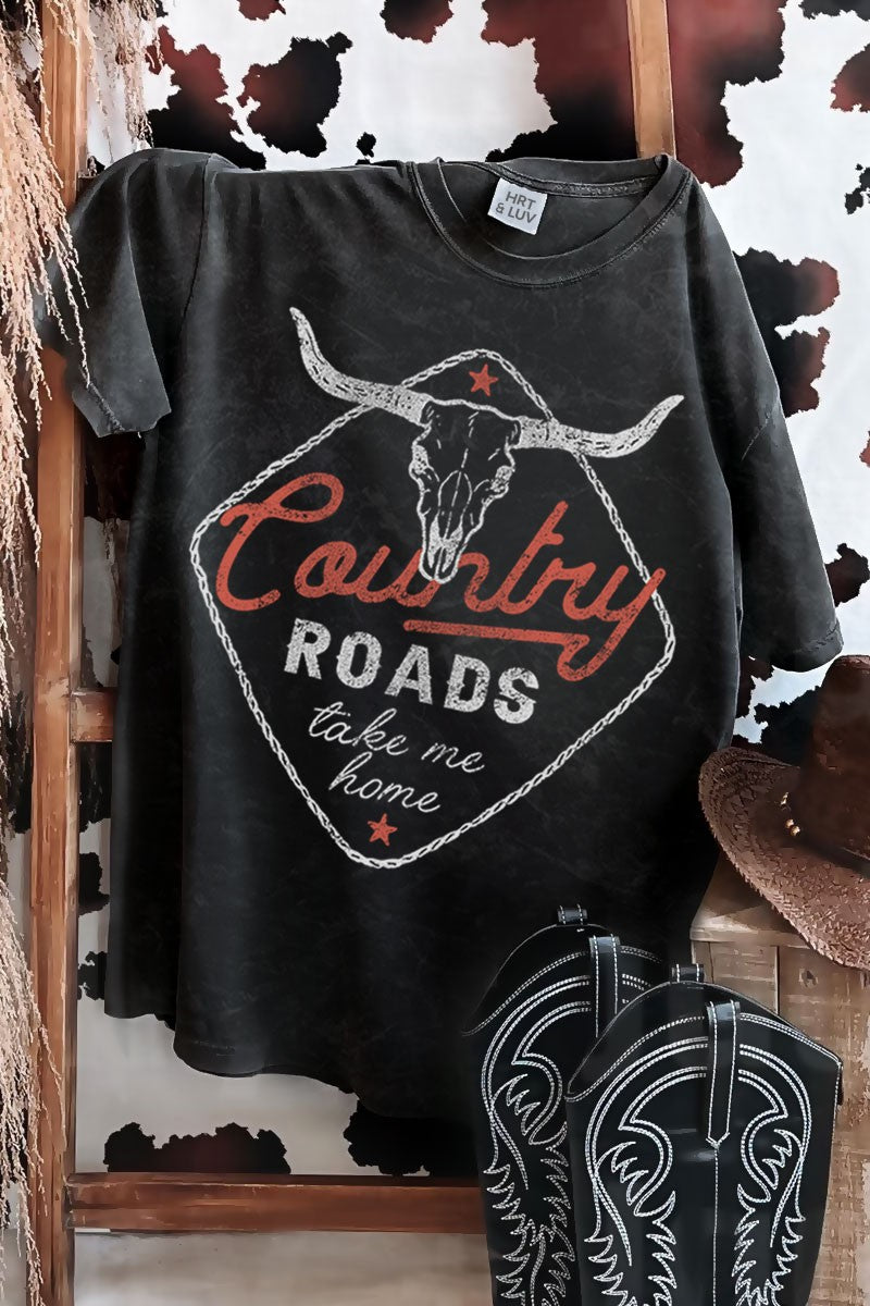 Black Country Roads Take Me Home Mineral Graphic Tee