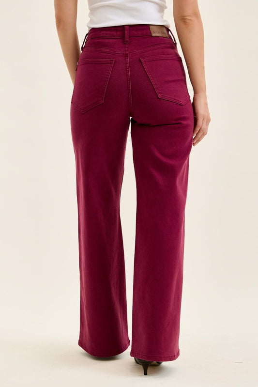 Judy Blue Berry Retro Wide Leg Denim