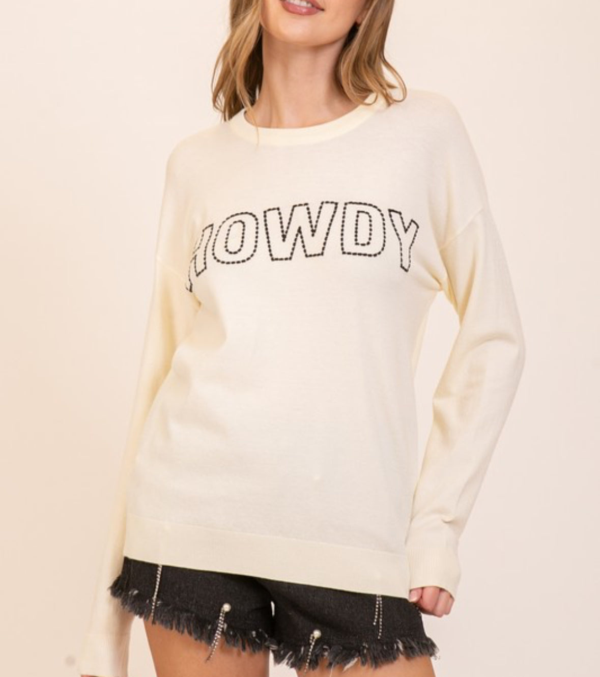 Ivory Howdy Lightweight Sweater