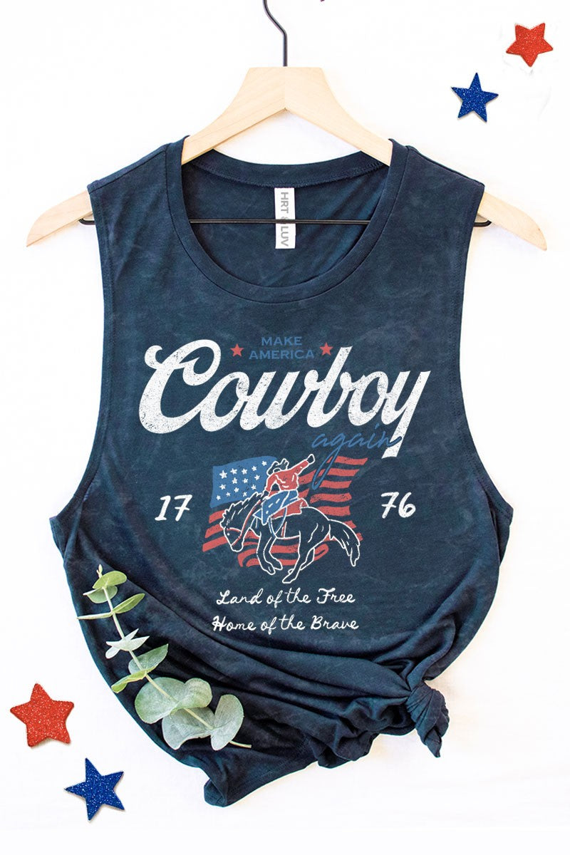 Make America Cowboy Again Graphic Tank Top