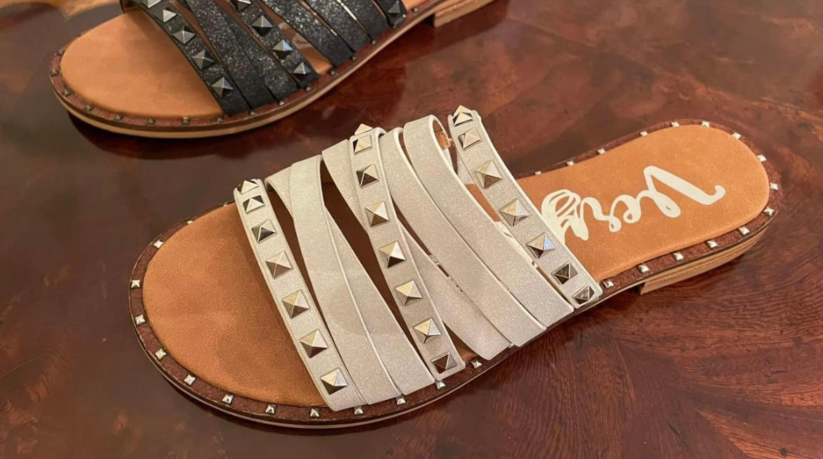 Ivory Stud Strappy Sandals