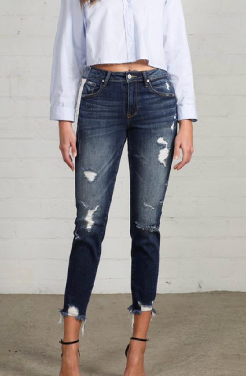 SALE! Girlfriend Dark Distressed Jeans