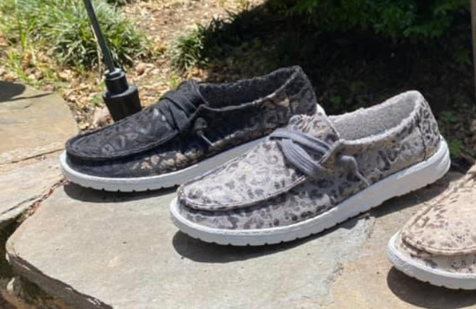 Sale! GJ Black Leopard Fuzzy Sneaker