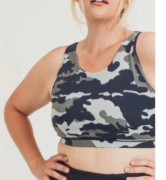 Camouflage crop top for women's western and country fashion