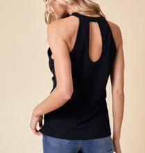 Load image into Gallery viewer, Black Cut-Out Halter Tank
