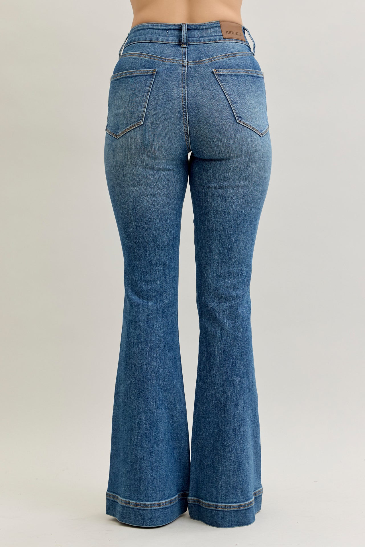 Judy Blue Double Button High Waist Trouser Flare