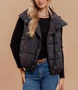 Asymmetrical puffer vest online