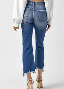 Risen High Rise Crop Jean with Step Hem