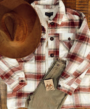 Load image into Gallery viewer, Red Plaid Sherpa Lined Shacket w/Pockets