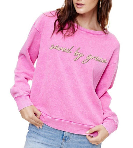 Saved By Grace Mineral Wash Sweatshirt