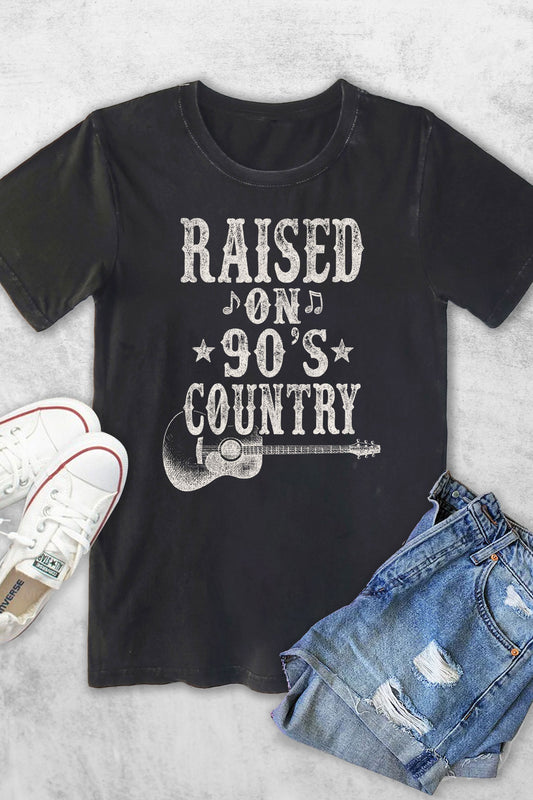 Black Raised On 90's Country Music Women's Vintage Tee