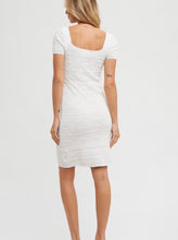 Load image into Gallery viewer, White Eyelet Knit Square Neck Dress