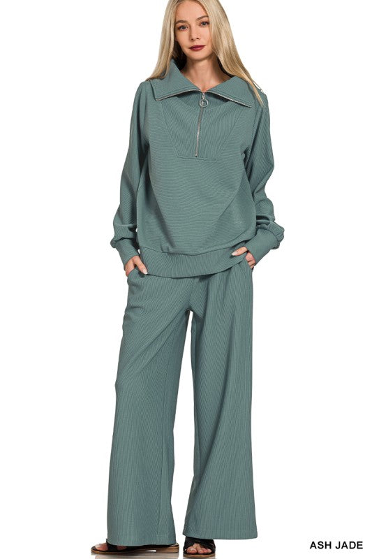 Ash Jade Ribbed Set