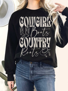 Black Cowgirl Boots & Country Roots