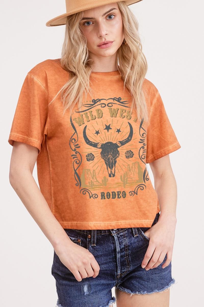 Orange Wild West Vintage Graphic Tee