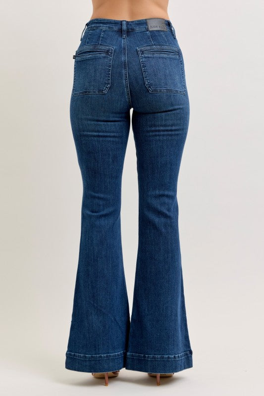 Judy Blue Dark Wash Flare w/Vintage Pockets