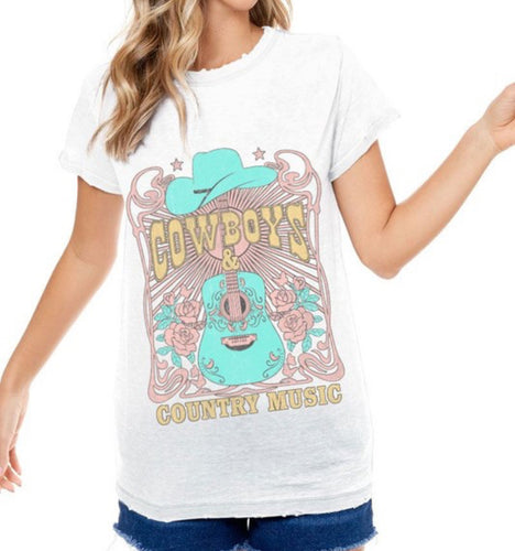 Cowboys & Country Music Burn Out Tee