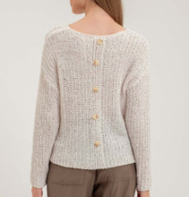 Load image into Gallery viewer, Ivory Light Weight Sweater w/ Button Back