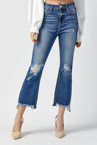 Risen High Rise Crop Jean with Step Hem