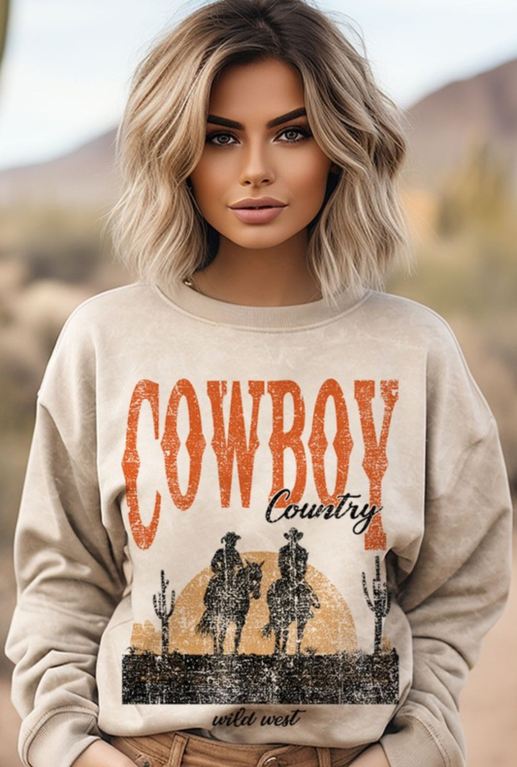 Oat Cowboy Country Crew Neck Sweatshirt