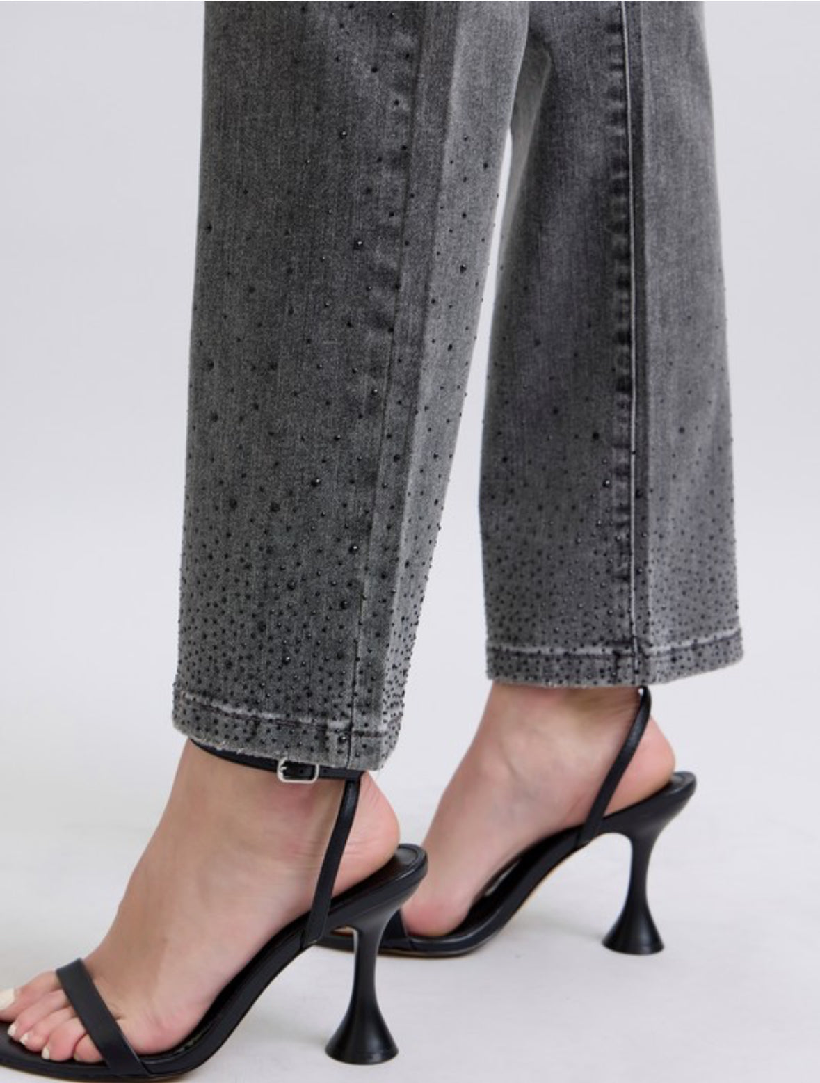 Judy Blue Grey Rhinestone High Waist Jean