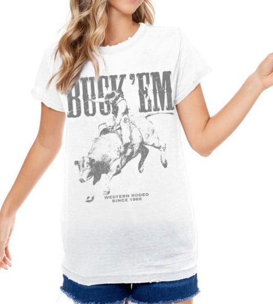 White Buck 'Em Vintage Tee