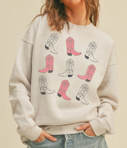 Oat Cowboy Boot Graphic Sweatshirt