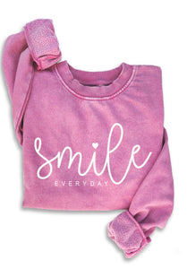 Pink Smile Everyday Crew Neck Sweatshirt