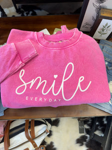 Pink Smile Everyday Crew Neck Sweatshirt