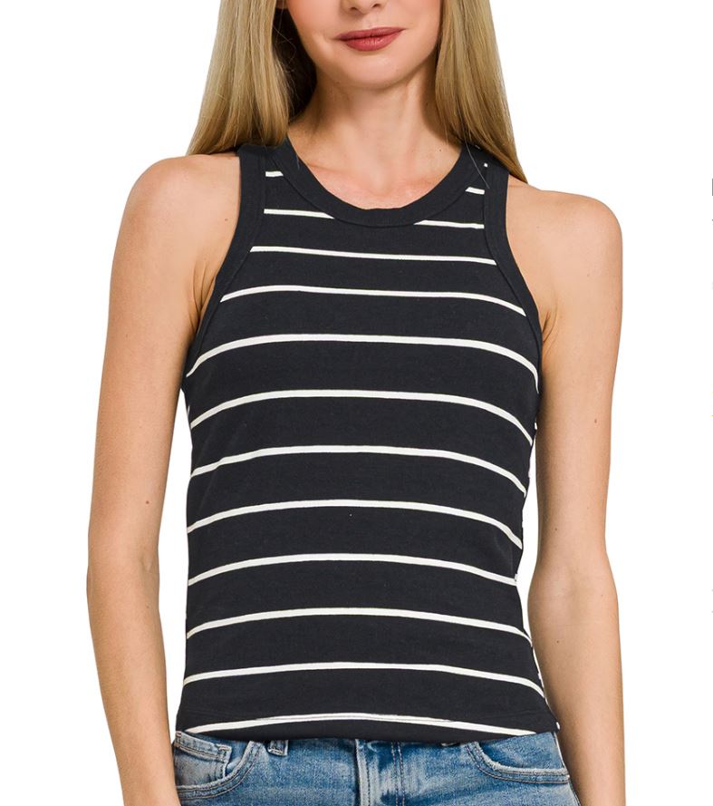 Black Striped tank top