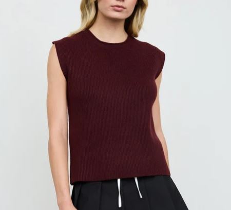 BURGUNDY RAW MOCK NECK DOLMAN SLEEVE SWEATER KNIT TOP