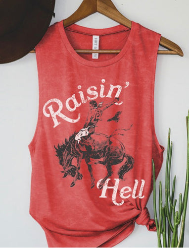 Red Raisin Hell Graphic Tank Top