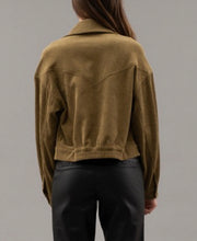 Load image into Gallery viewer, Olive Corduroy Moto Jacket