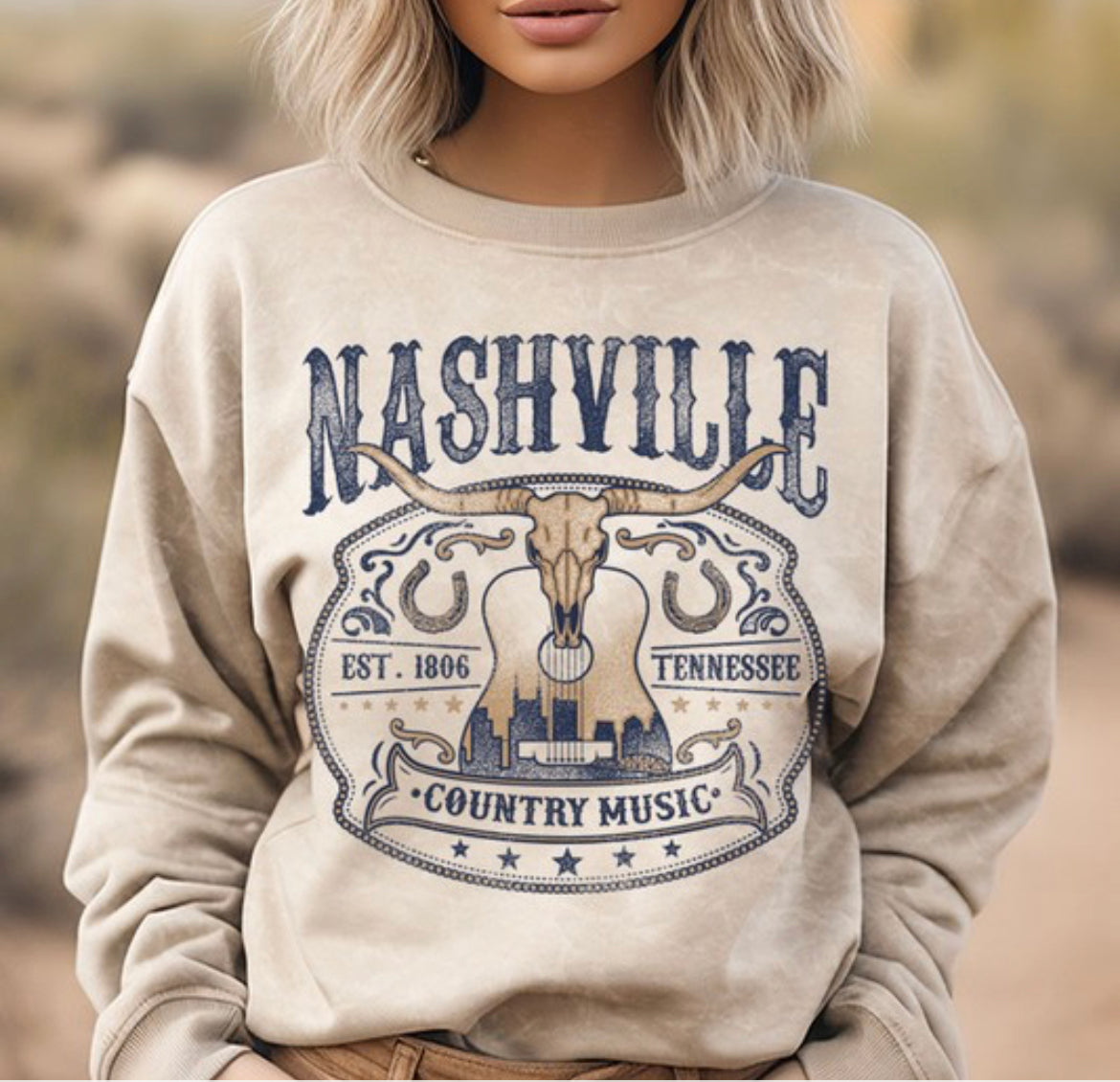 Nashville Varsity Crewneck Sweatshirt Nashville Sweatshirt Brandy Melville  Inspired Nashville Crewneck Vintage Crewneck 