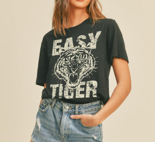 Black Easy Tiger Graphic Tee