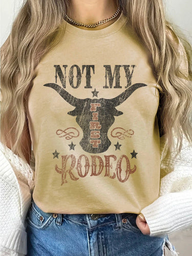 Not My First Rodeo Graphic Tan Tee