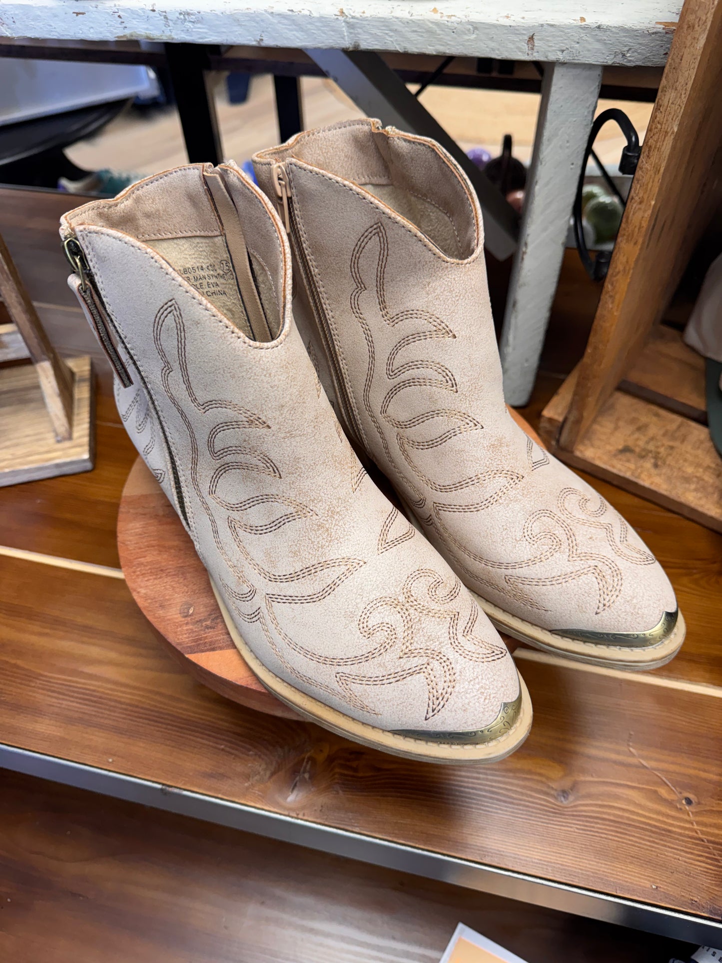 Very G Tazz Tan Cowboy Ankle Boot