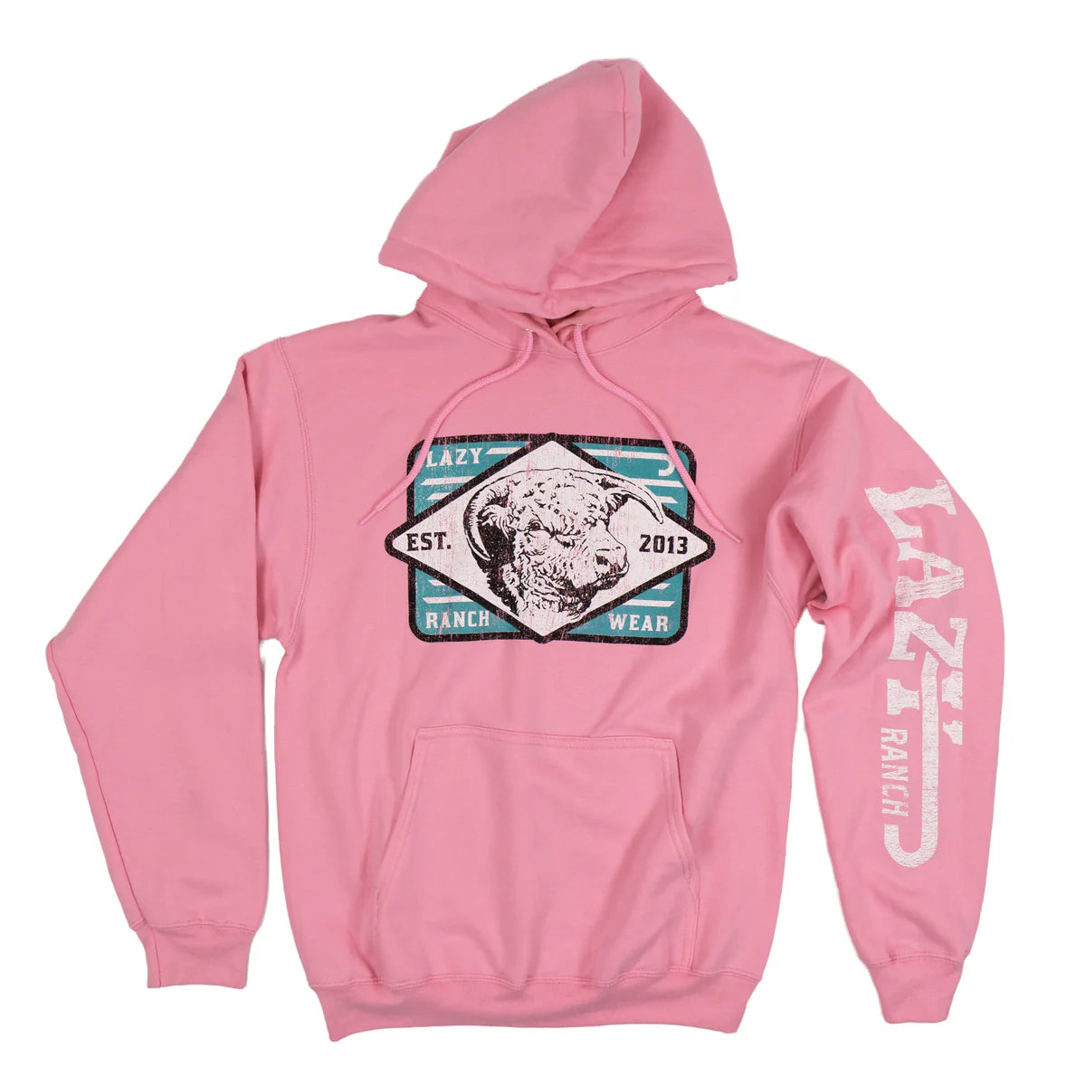 Lazy J Ranch Pink Horn Long Sleeve Hoodie
