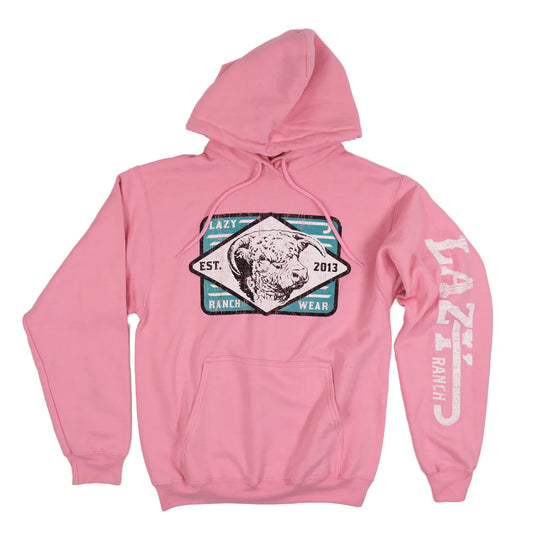 Lazy J Ranch Pink Horn Long Sleeve Hoodie