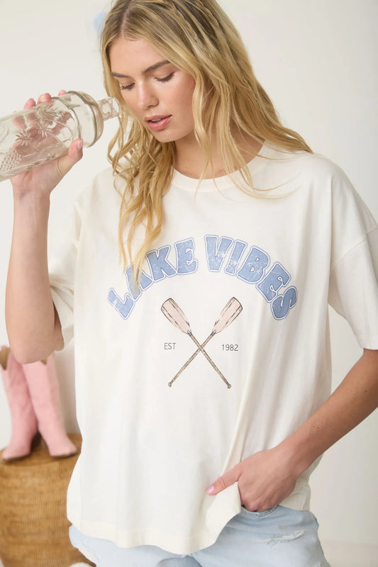 Lake Vibes Oversized Graphic Tee