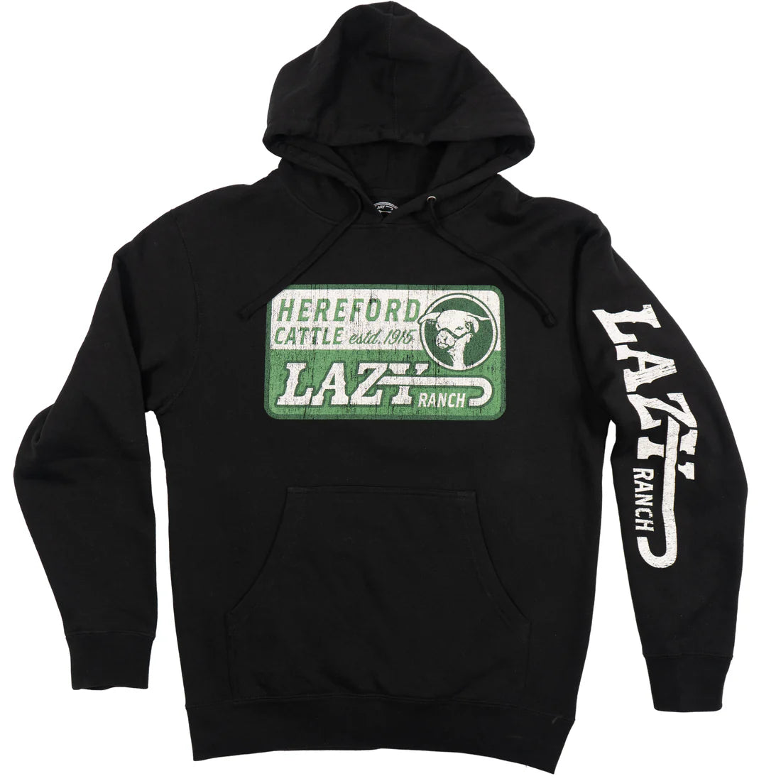 Black Lazy J Hoodie w/ Green Logo