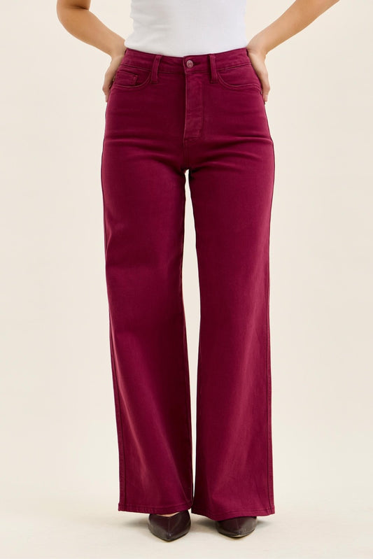 Judy Blue Berry Retro Wide Leg Denim