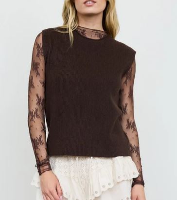 BROWN RAW MOCK NECK DOLMAN SLEEVE SWEATER KNIT TOP