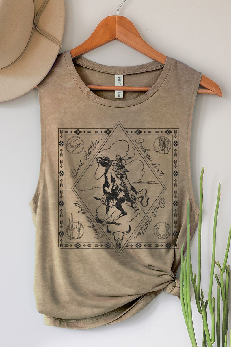 Tan Dust Settles Mineral Graphic Tank Top