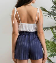 Load image into Gallery viewer, Navy Stripe Romper