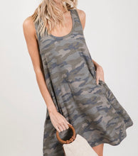 Load image into Gallery viewer, Camo Sleeveless Dress with Pockets